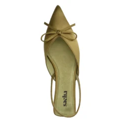 Groene slingbacks met strikje
