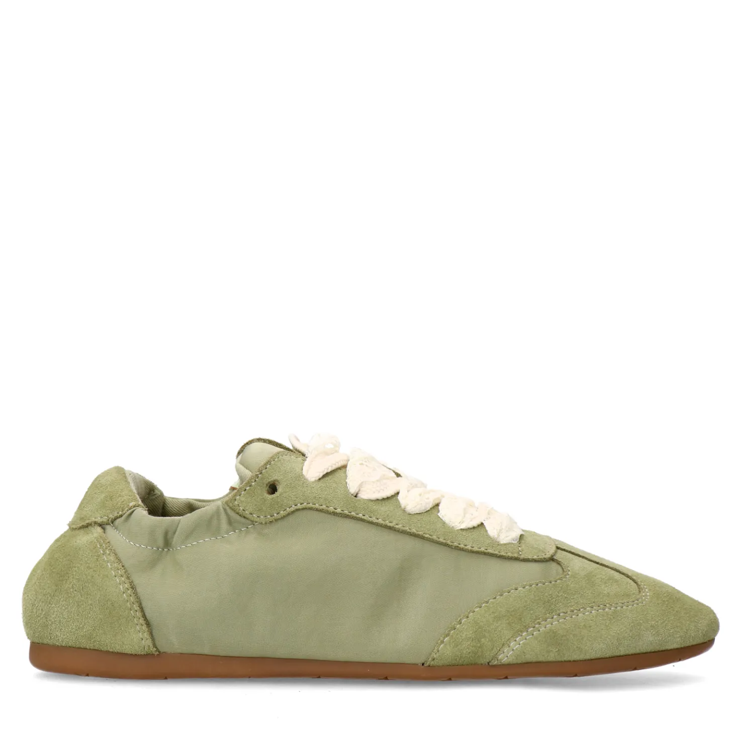Groene sneakers met kanten veters