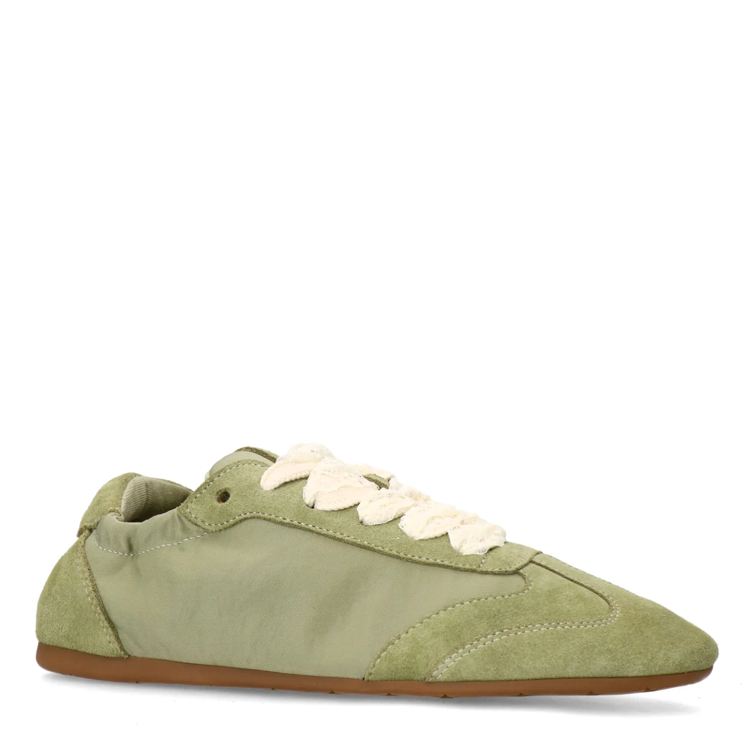 Groene sneakers met kanten veters