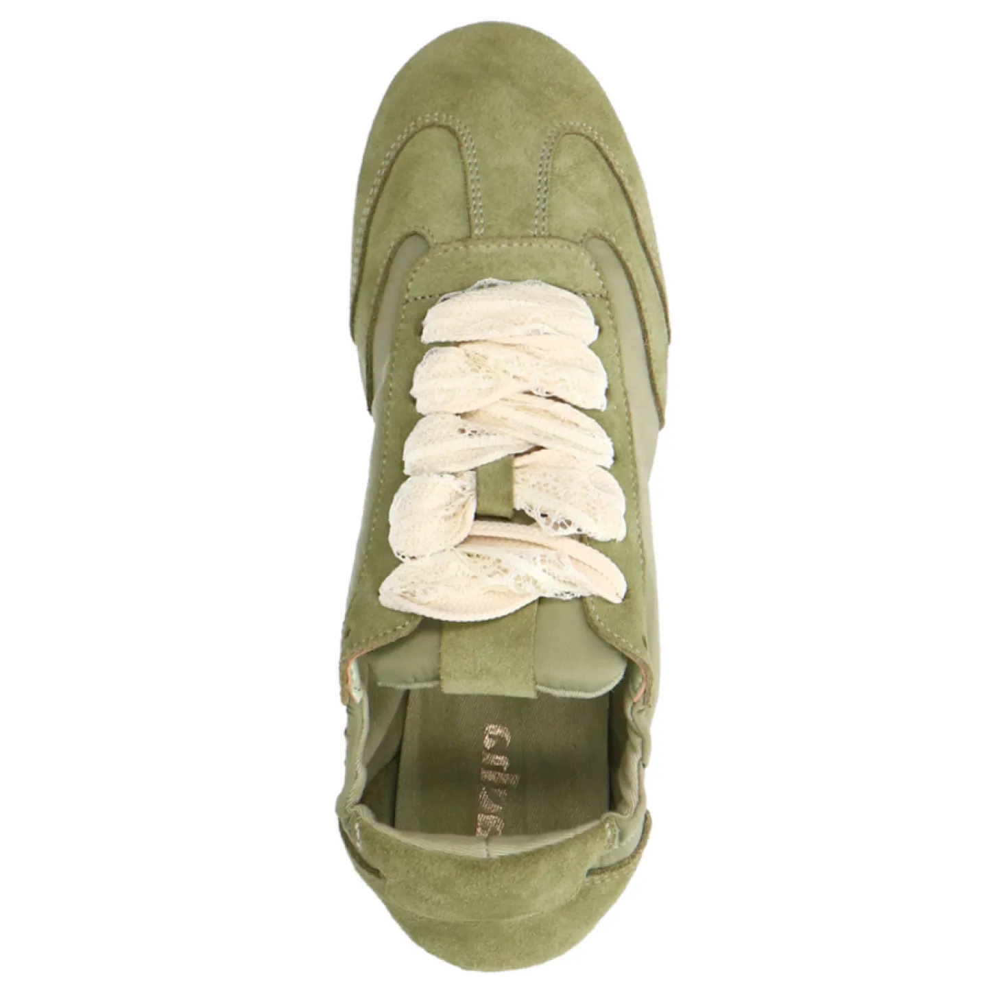 Groene sneakers met kanten veters