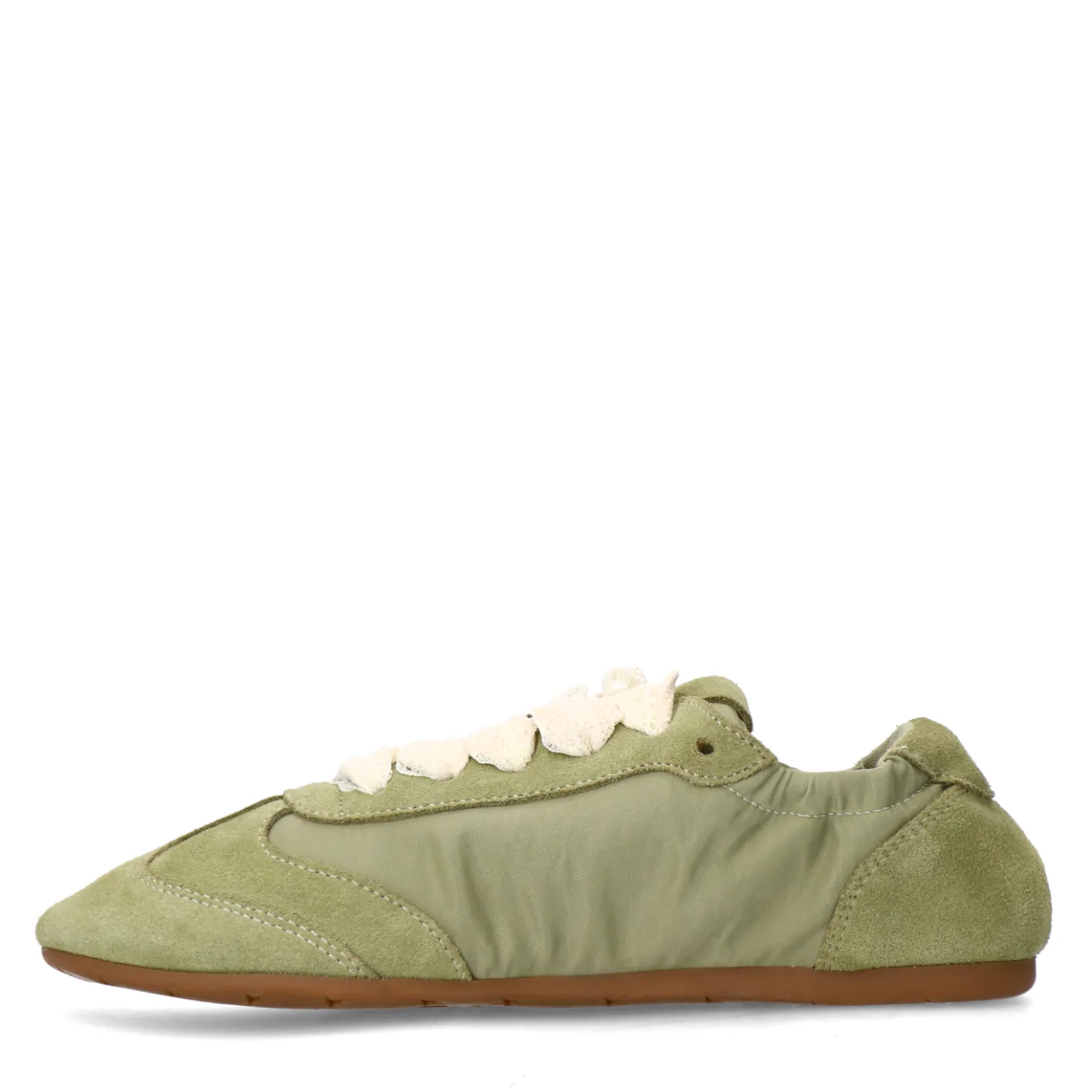 Groene sneakers met kanten veters