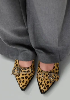Leopard buckle ballerina's