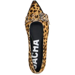 Leopard buckle ballerina's