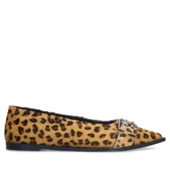 Leopard buckle ballerina's