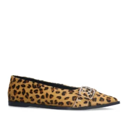 Leopard buckle ballerina's