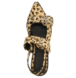 Leopard buckle slingbacks