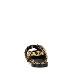 Leopard buckle slingbacks