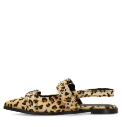 Leopard buckle slingbacks