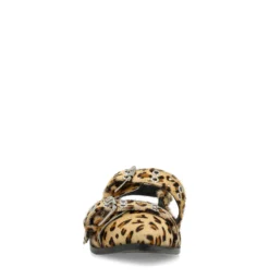 Leopard buckle slingbacks