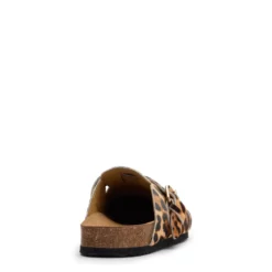 Leopard clogs met gesp