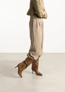 Leopard enkellaarsjes met hak