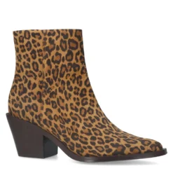 Leopard enkellaarsjes met hak