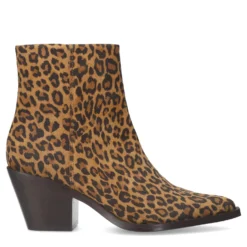 Leopard enkellaarsjes met hak