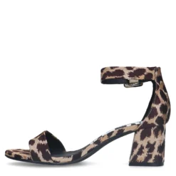 Leopard sandalen met blokhak