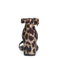 Leopard sandalen met blokhak