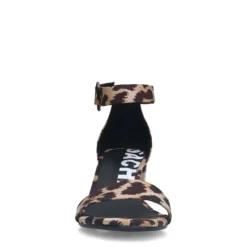 Leopard sandalen met blokhak
