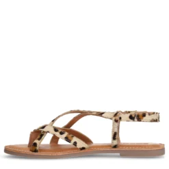 Leopard sandalen met gekruiste bandjes