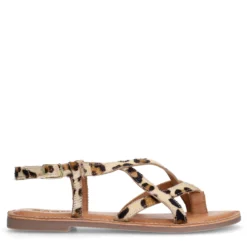 Leopard sandalen met gekruiste bandjes