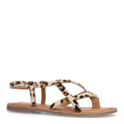 Leopard sandalen met gekruiste bandjes