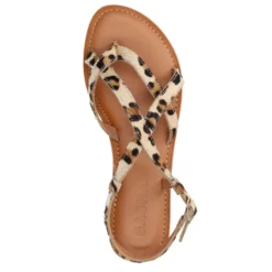Leopard sandalen met gekruiste bandjes