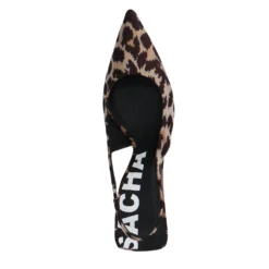 Leopard slingback pumps