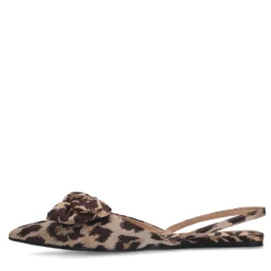 Leopard slingbacks met strik
