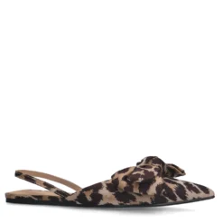 Leopard slingbacks met strik