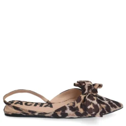 Leopard slingbacks met strik