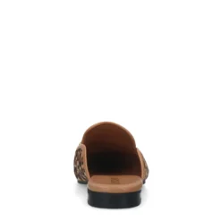 Leopard slip on loafers met goudkleurige chain