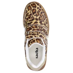 Leopard sneakers met klittenband
