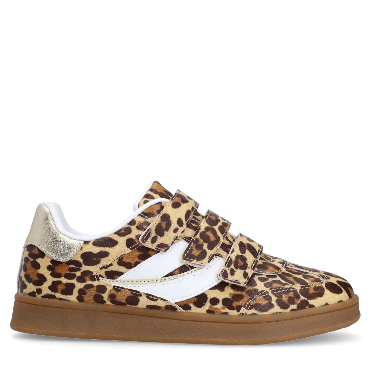 Leopard sneakers met klittenband