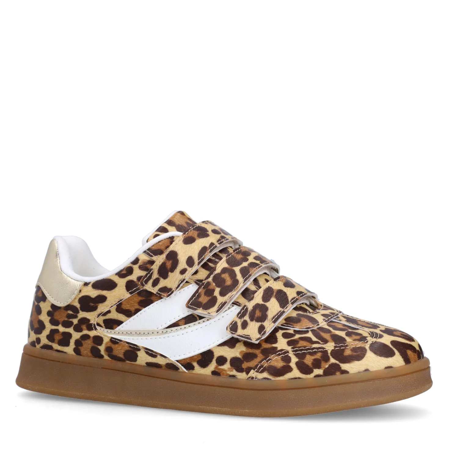 Leopard sneakers met klittenband