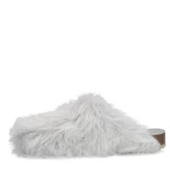Lichtblauwe fluffy clogs