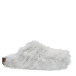 Lichtblauwe fluffy clogs