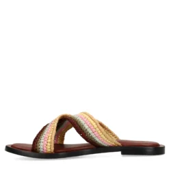 Multicolor gevlochten slippers