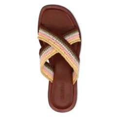 Multicolor gevlochten slippers