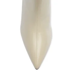 Off white hoge laarzen met kitten heel