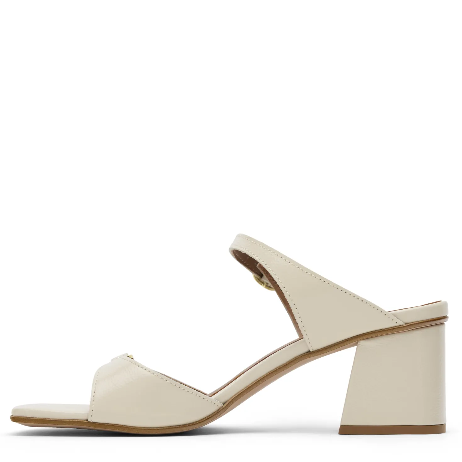 Off white lakleren sandalen met hak