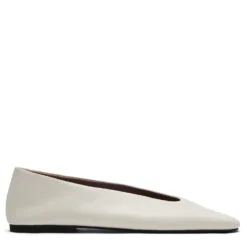 Off white leren ballerina's