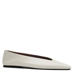 Off white leren ballerina's