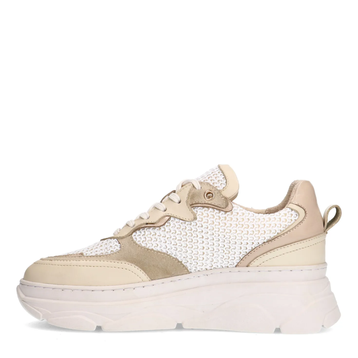 Off white leren sneakers