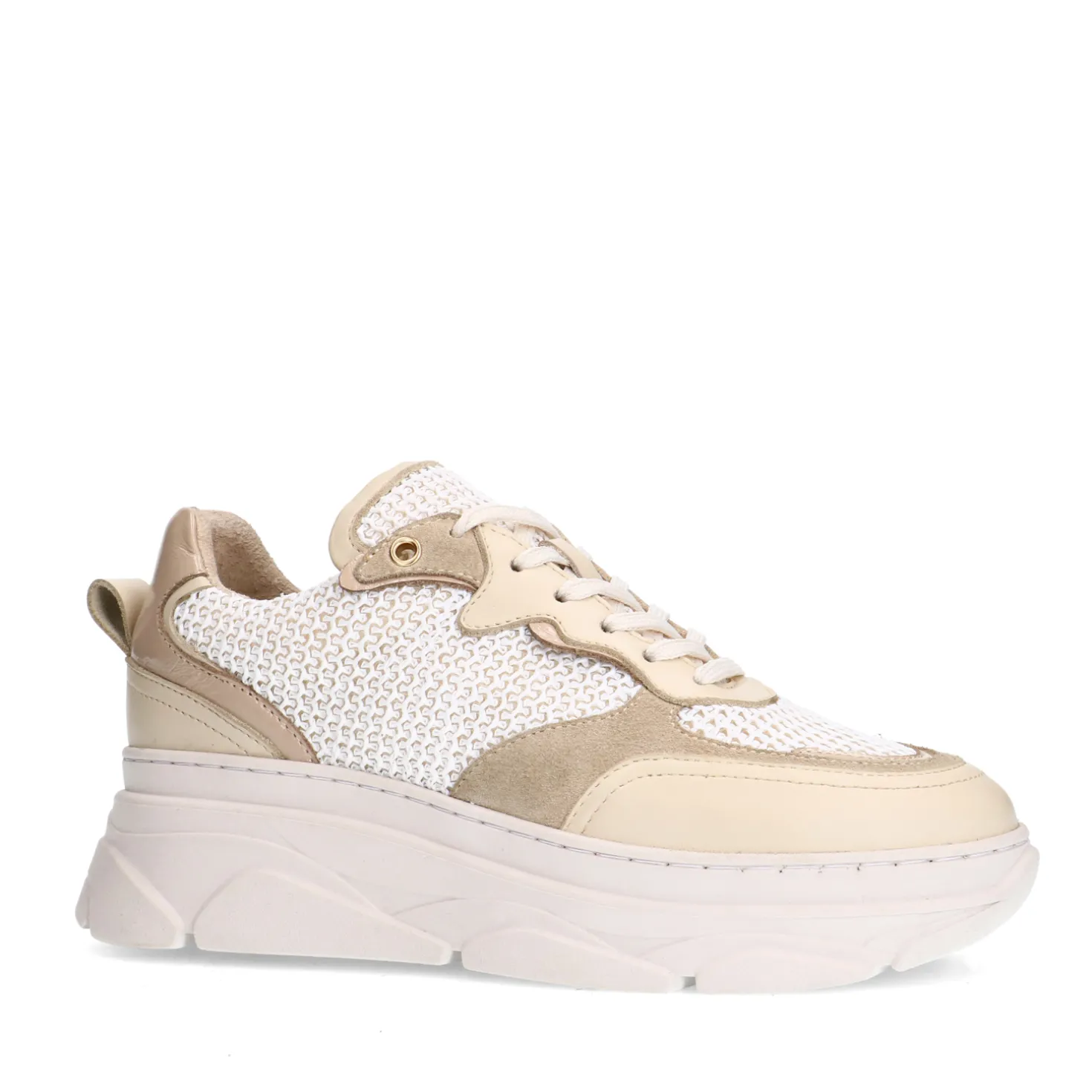 Off white leren sneakers