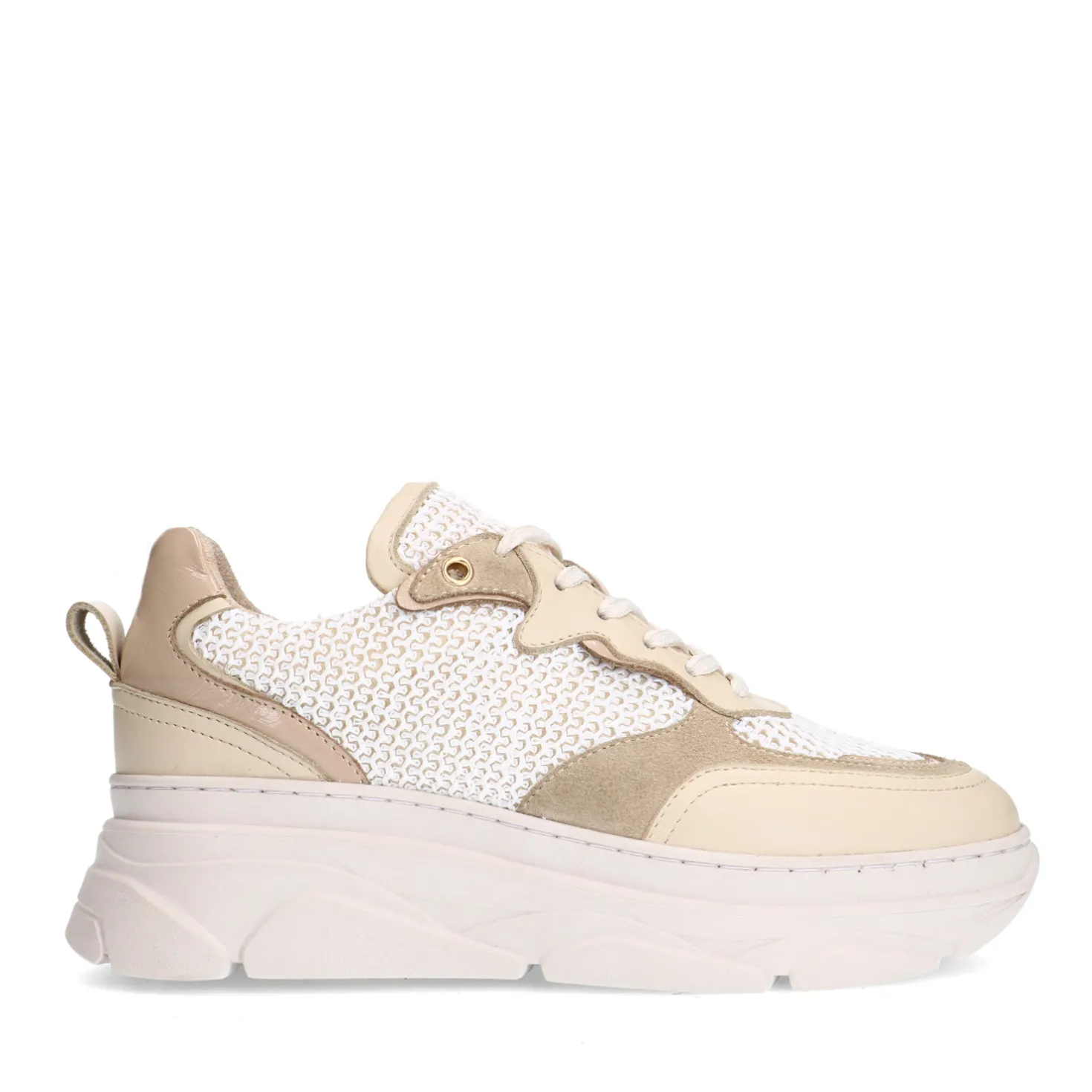 Off white leren sneakers