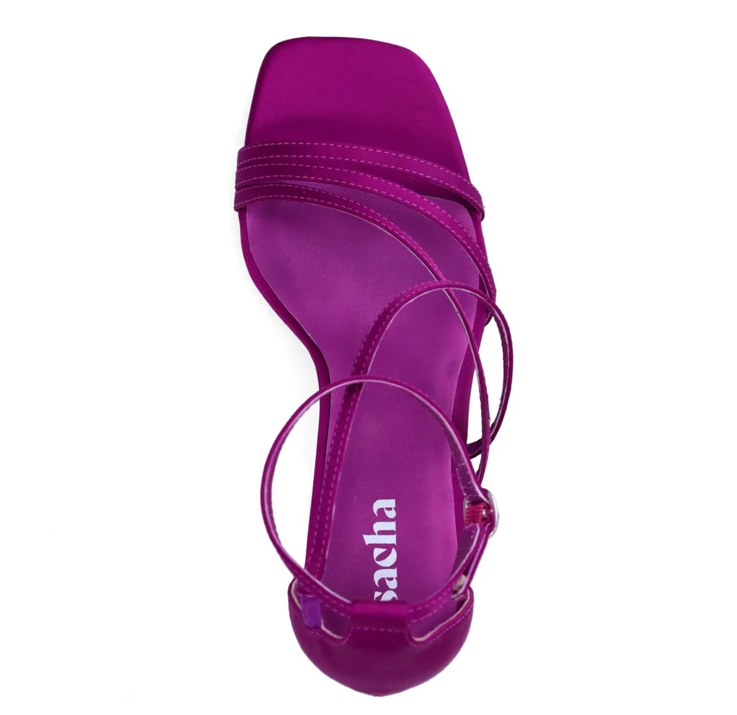 Paarse sandalen met hak