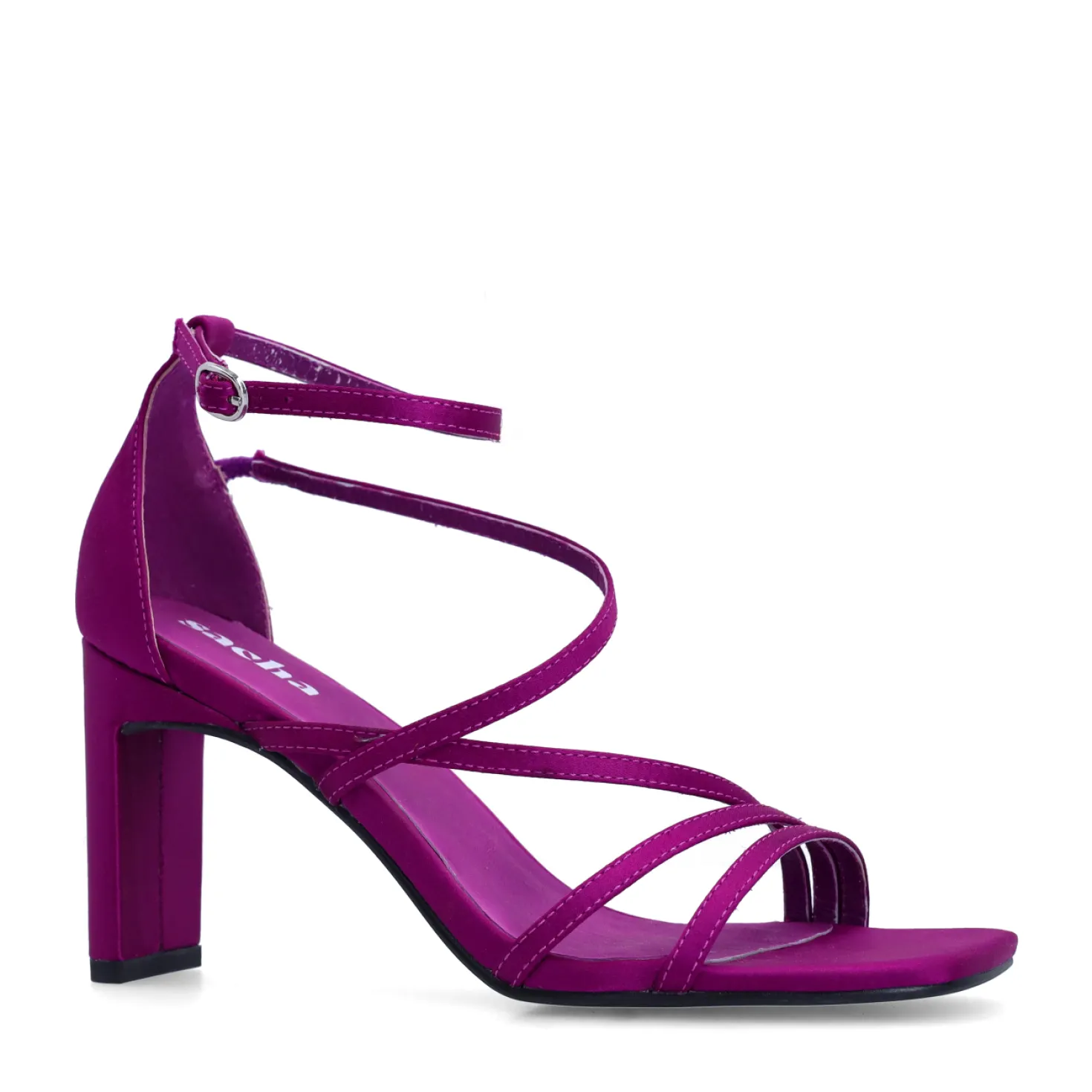 Paarse sandalen met hak