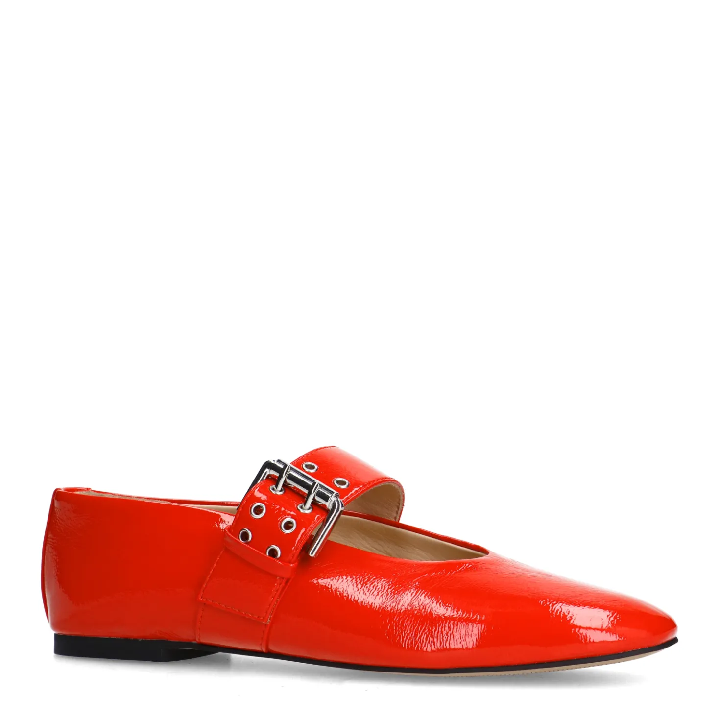 Rode lak buckle ballerina's