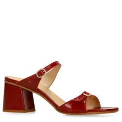 Rode lakleren sandalen met hak