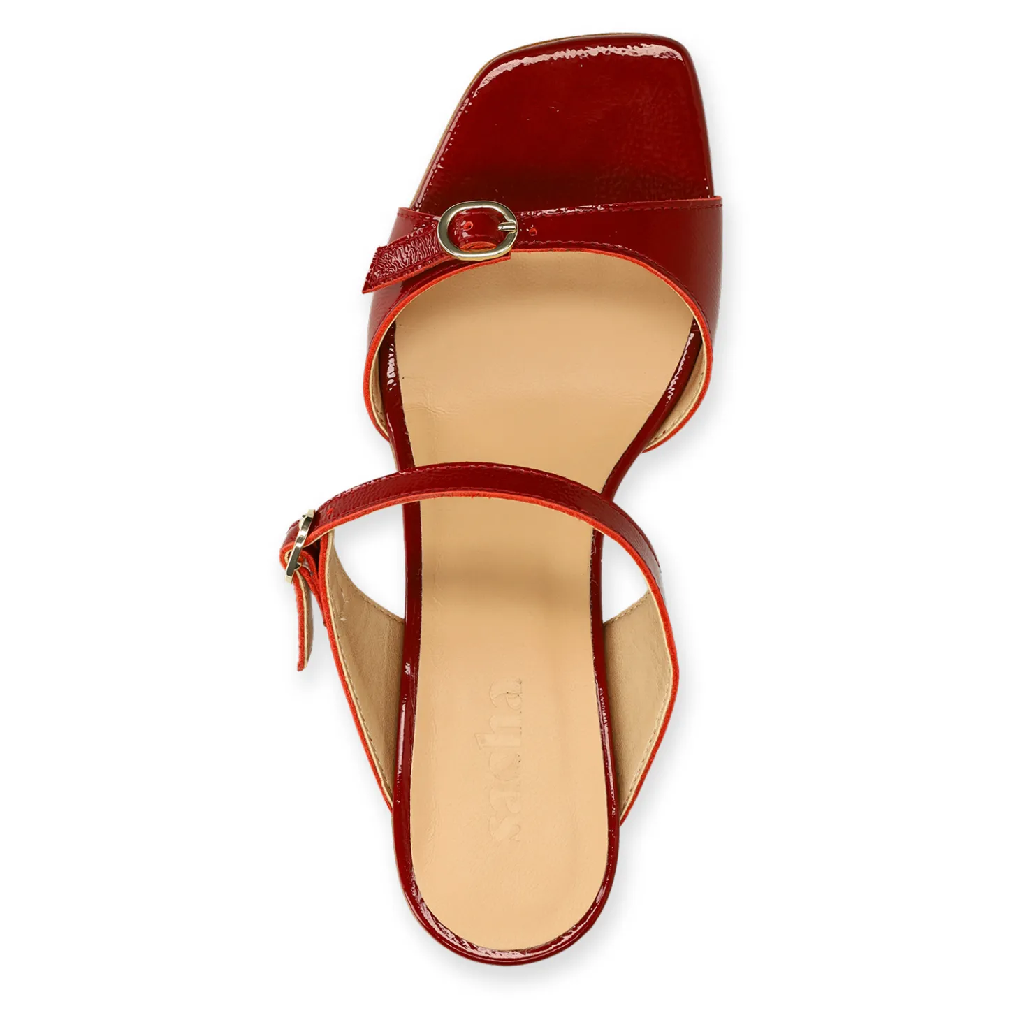 Rode lakleren sandalen met hak