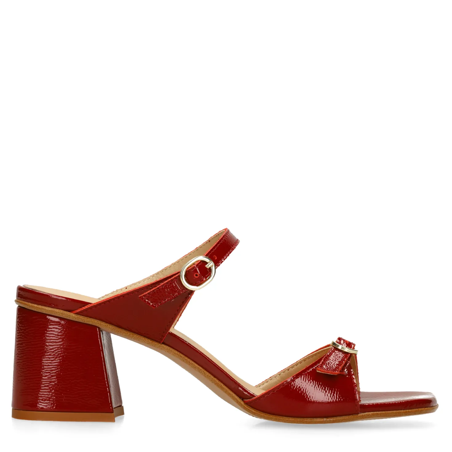 Rode lakleren sandalen met hak
