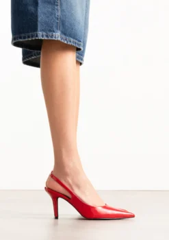 Rode lak slingback pumps